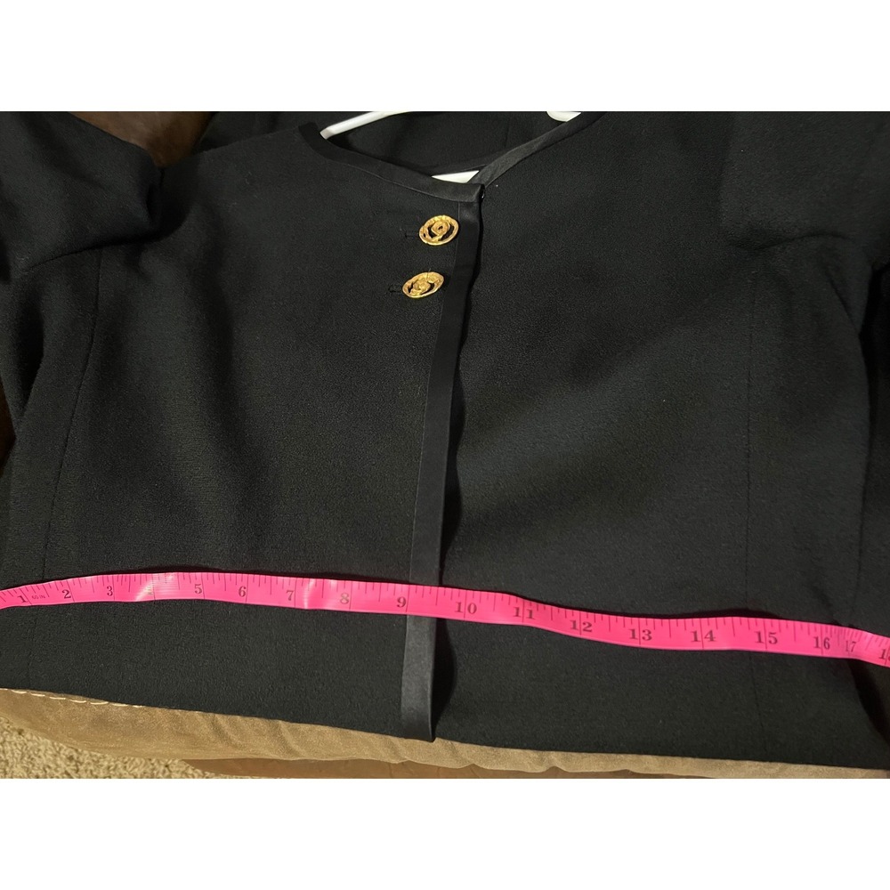 Mary McFadden Collection Nordstrom Couture Black Button Dress 10 Glam Luxury Vtg - Picture 12 of 12
